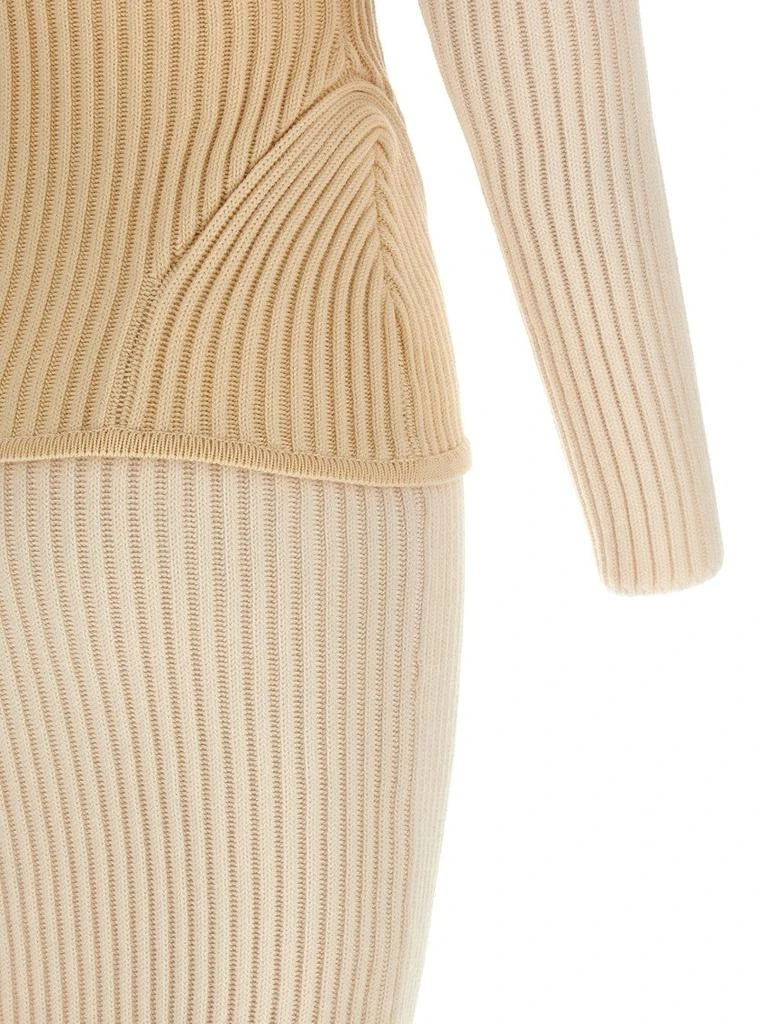 Jean Paul Gaultier Ribbed Merino Wool Corset Dress 4