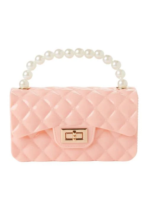 Riviera Quilted Texture Jelly Bag With Faux Pearl Handle 1