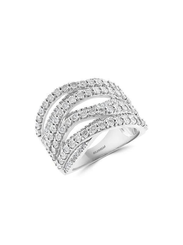 Effy ENY Sterling Silver & Diamond Ring 1