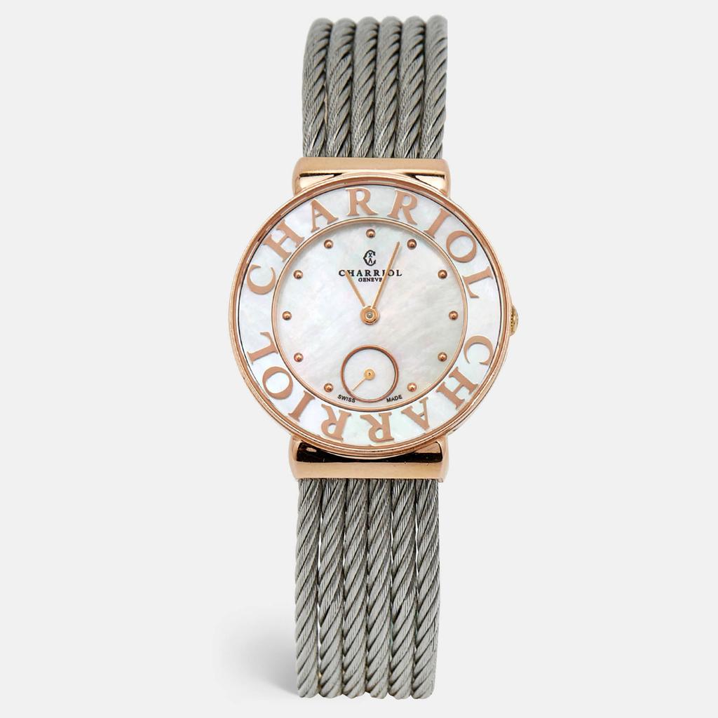 Charriol Charriol Mother Of Pearl Gold Plated And Stainless Steel St-Tropez ST30PC.560.014 Women's Wristwatch 30 mm