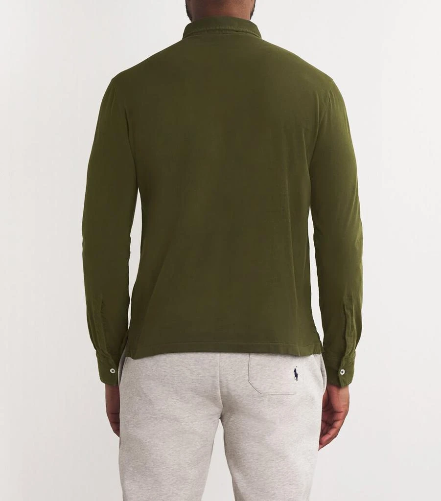 Ralph Lauren Suede Long-Sleeve Polo Shirt 4