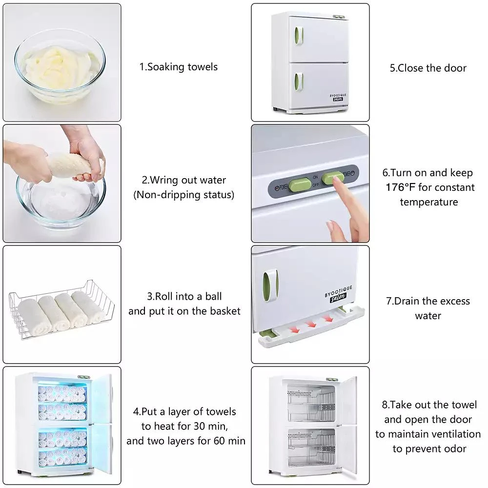 Byootique 46L Hot UV Sterilizer Towel Warmer Cabinet Heated Nail Salon Spa Facial Dual 4 Rack 6