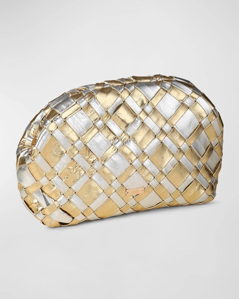 Rafe Aya Frame Metallic Leather Clutch Bag 4