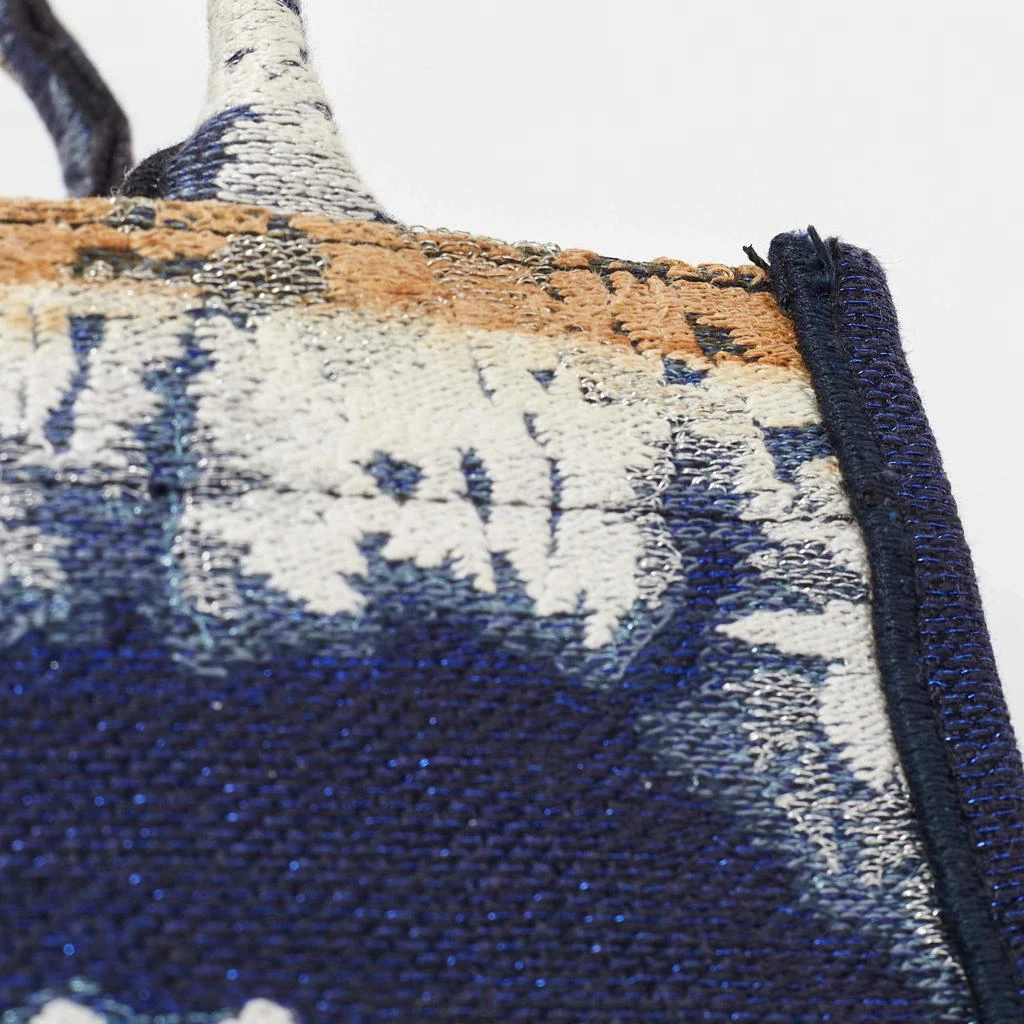 Dior Dior Navy Blue/White Tie Dye Canvas Mini Vertical Dior Book Tote 6