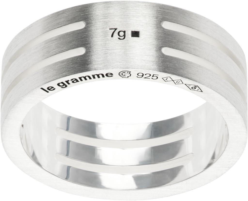 Le Gramme Silver Perforated Ribbon 'La 7g' Ring