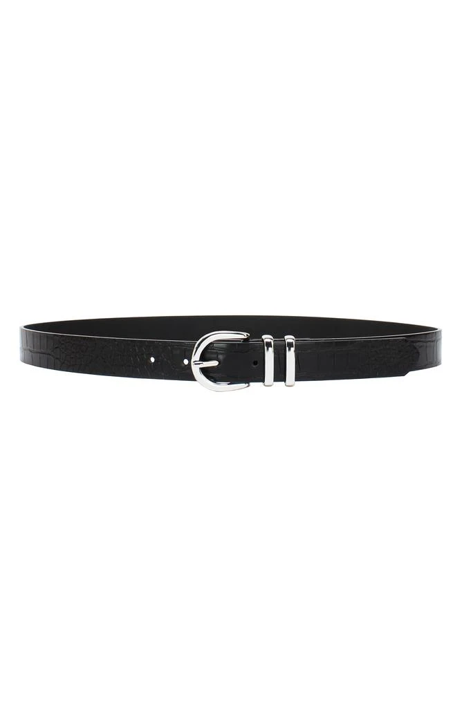 Linea Pelle Croc Embossed Faux Leather Belt