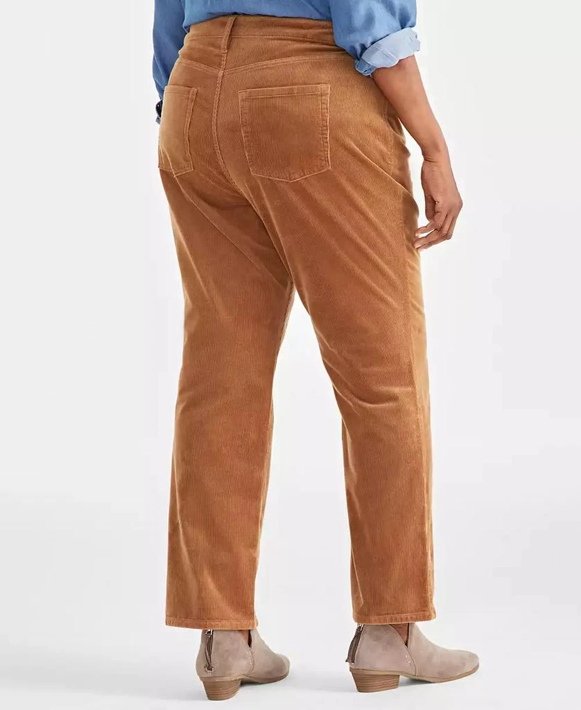 Style & Co Plus Size High-Rise Straight-Leg Corduroy Pants, Created for Macy's 4