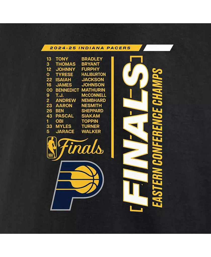 Fanatics Men's Black Indiana Pacers 2025 NBA Eastern Conference Champions Roster Buzzer Beater T-Shirt 5