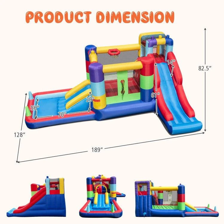 Hivvago Inflatable Bounce House with 680W Blower and Ball Pit 4
