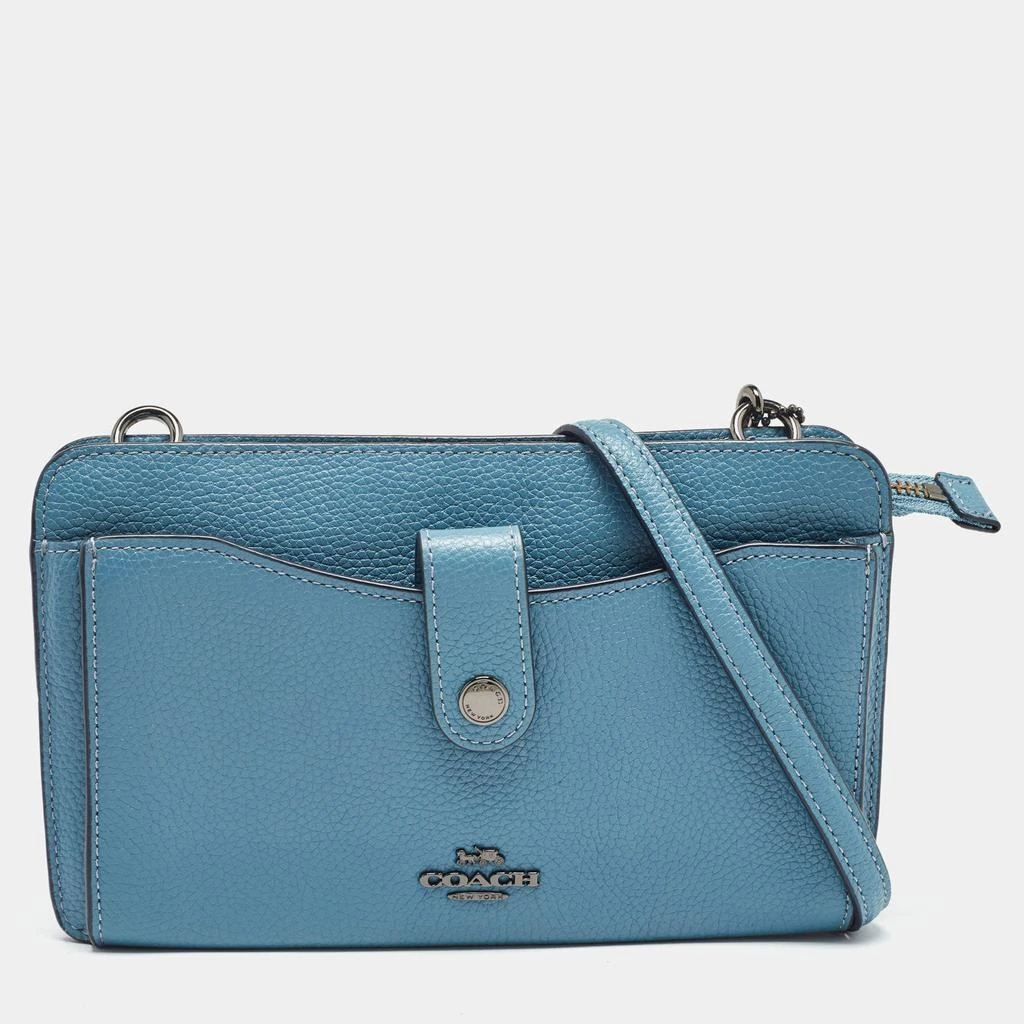Coach Coach Blue Leather Noa Pop Up Crossbody Bag 1