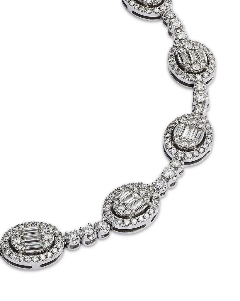 Bloomingdale
s Fine Collection Diamond Round
Baguette Halo Mosaic Tennis Bracelet in 14k White Gold, 4.0 tcw 3