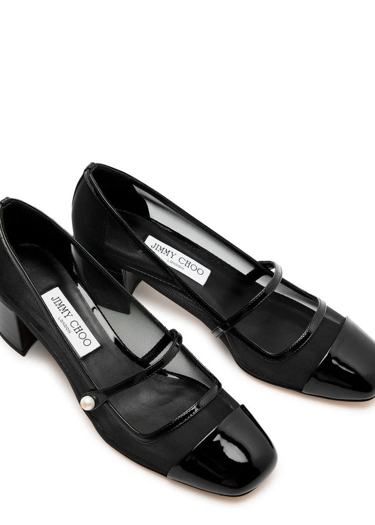 Jimmy Choo Elisa 45 mesh and patent leather Mary Jane pumps 3