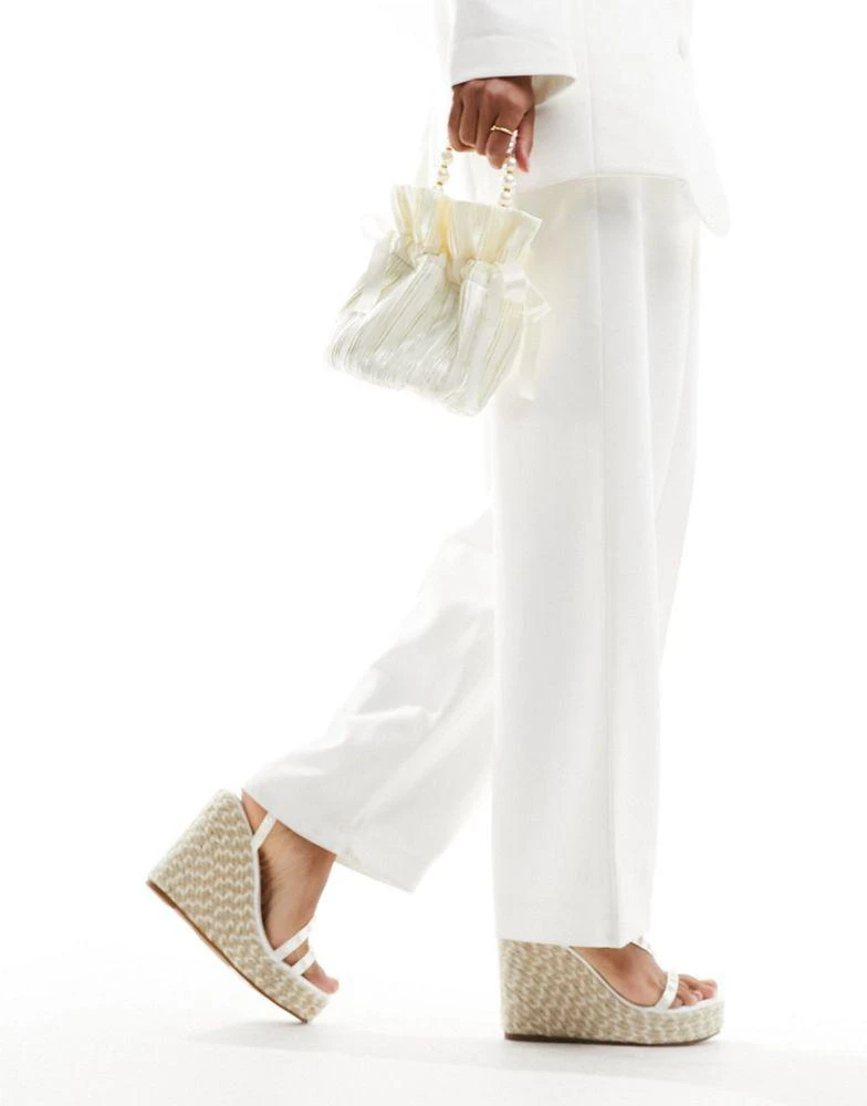 Be Mine Be Mine Bridal Bryony espadrille wedge heeled sandals in ivory satin 3