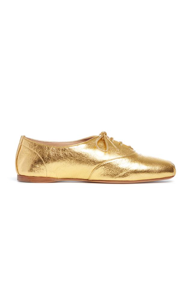 Gabriela Hearst Gabriela Hearst - Maya Metallic Leather Flats - Gold - IT 41 - Moda Operandi