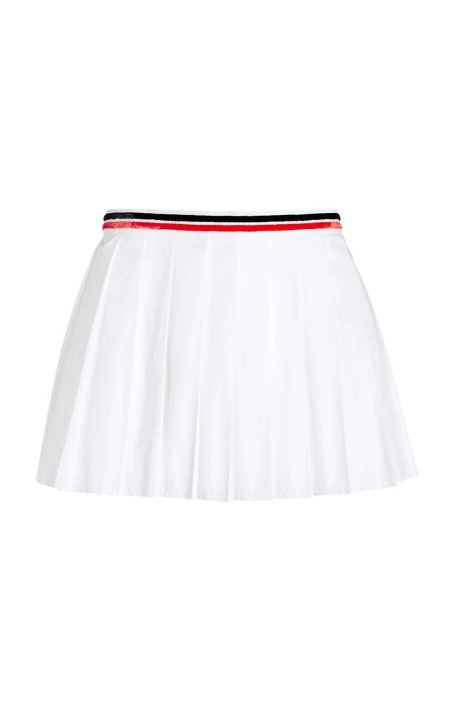 Miu Miu Miu Miu - Pleated Poplin Mini Skirt - White - IT 46 - Moda Operandi 1