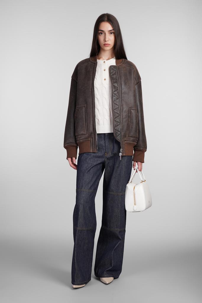 BLANCHA Bomber In Brown Leather