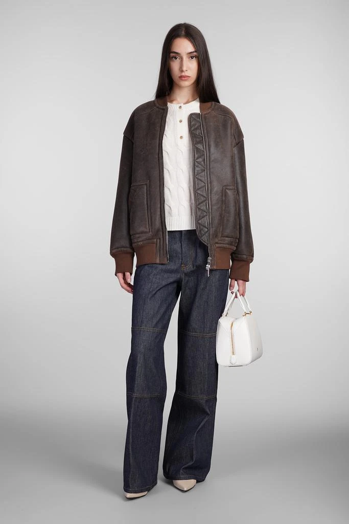 BLANCHA Bomber In Brown Leather 2