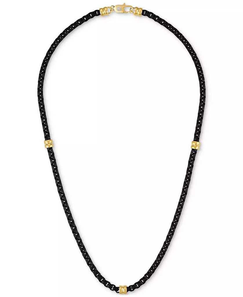 Esquire Men's Jewelry Box Link 22" Chain Necklace in Black & Gold-Tone Ion Plated Stainless Steel, Exclusively at Macy's 3