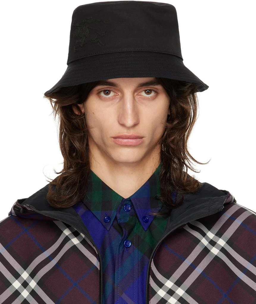 Burberry Black Cotton Blend Bucket Hat 1