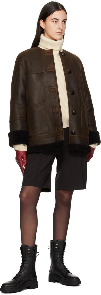 Weekend Max Mara Brown Borbone Shearling Jacket 4