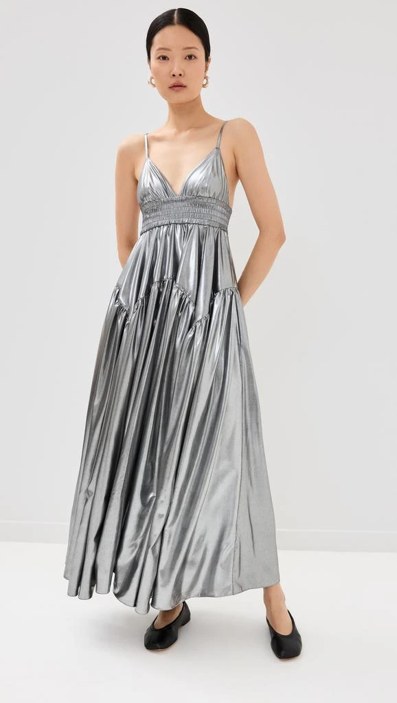 ROSETTA GETTY Gathered Peplum Camisole Dress 6