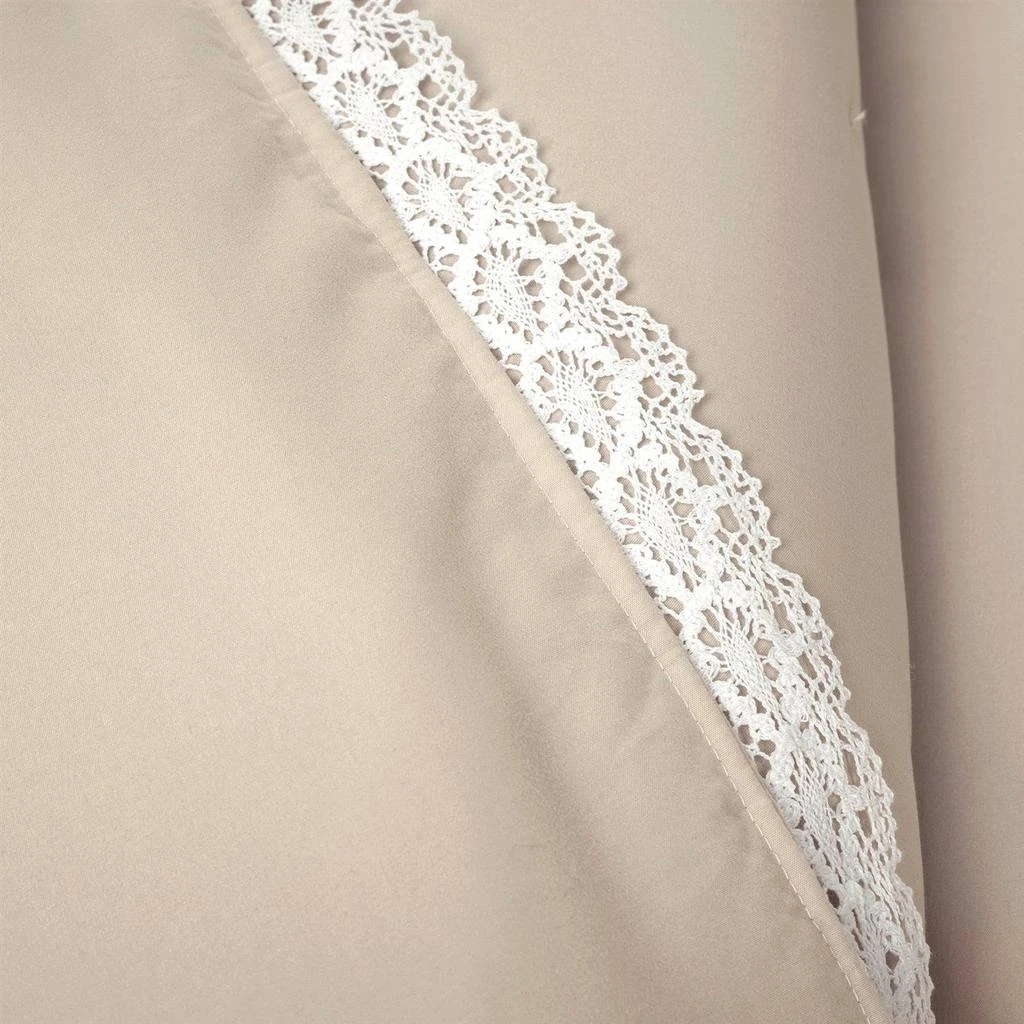 Hivvago French Country Beige Tan 5-Piece Lightweight Comforter Set with Lace Trim 3