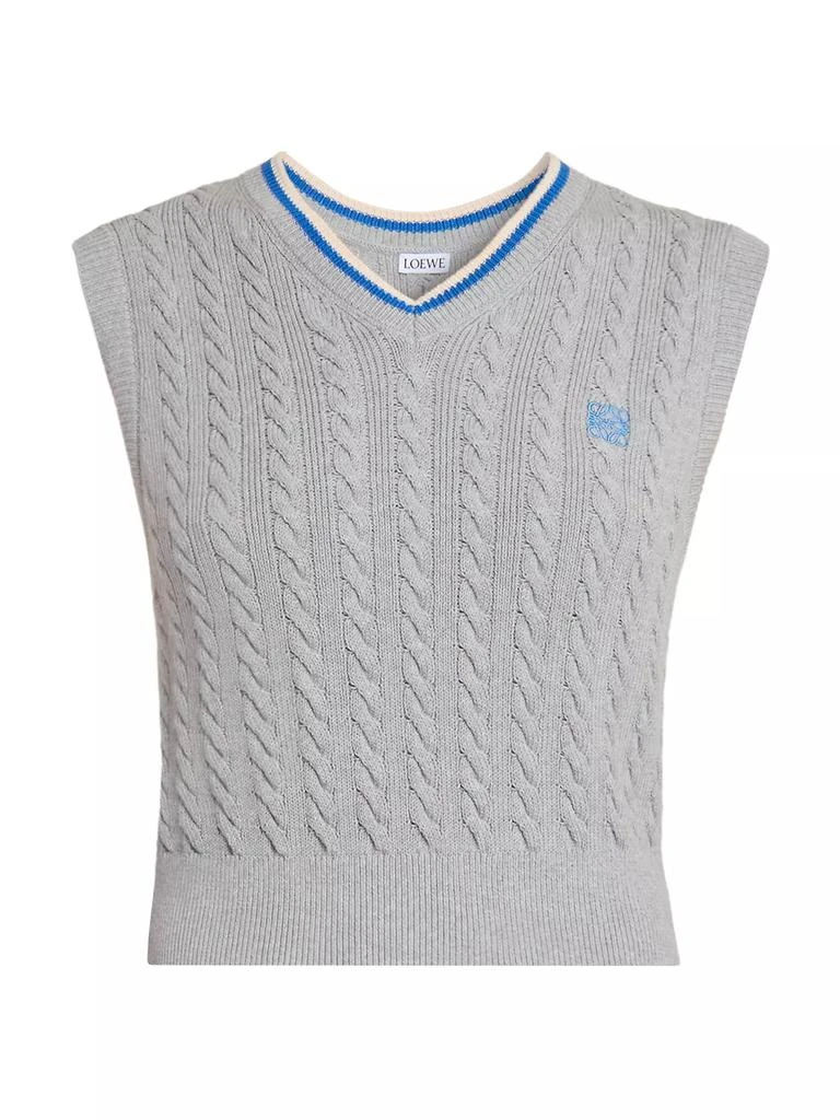 Loewe Cable-Knit Cotton Sweater Vest 1