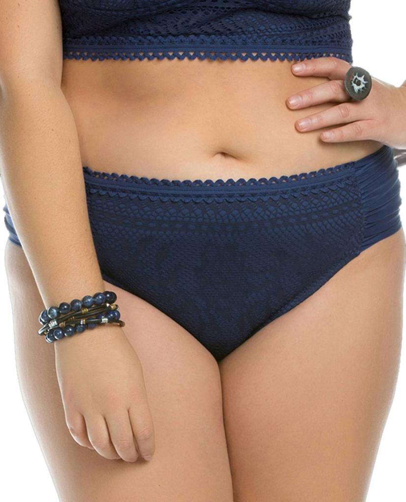 Becca Women's Side Shirred Hipster Bikini Bottom - Plus