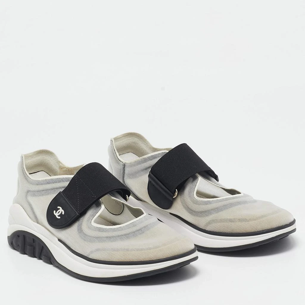 Chanel Chanel Grey/Black Mesh Slip On Sneakers Size 38 4