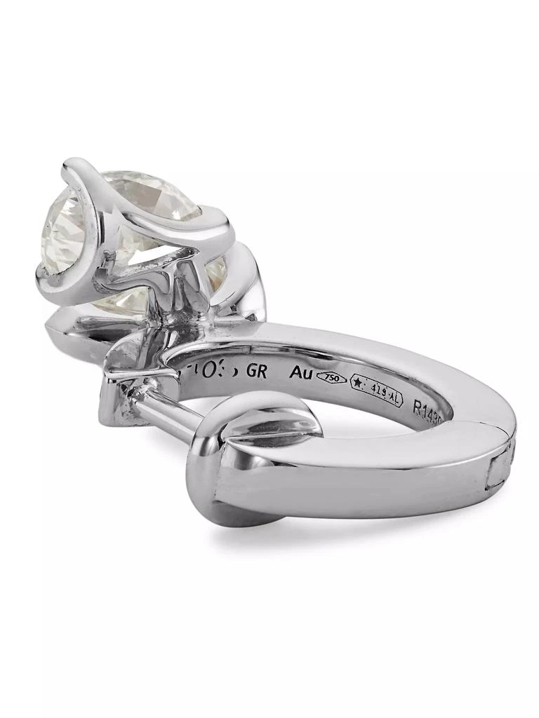 Repossi 18K White Gold & 0.50 TCW Diamond Single Huggie Hoop Earring - Left Or Right 3