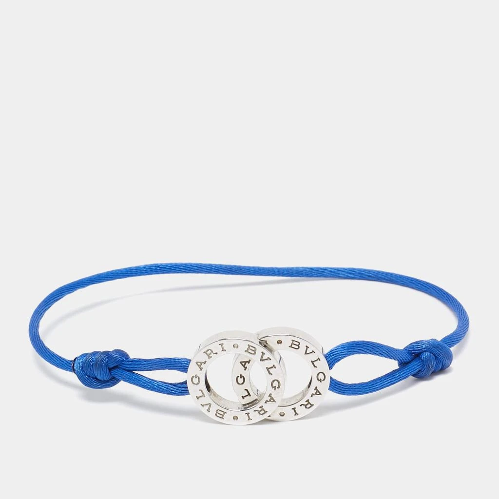 BVLGARI Bvlgari Circles Sterling Silver Blue Adjustrable Cord Bracelet 1