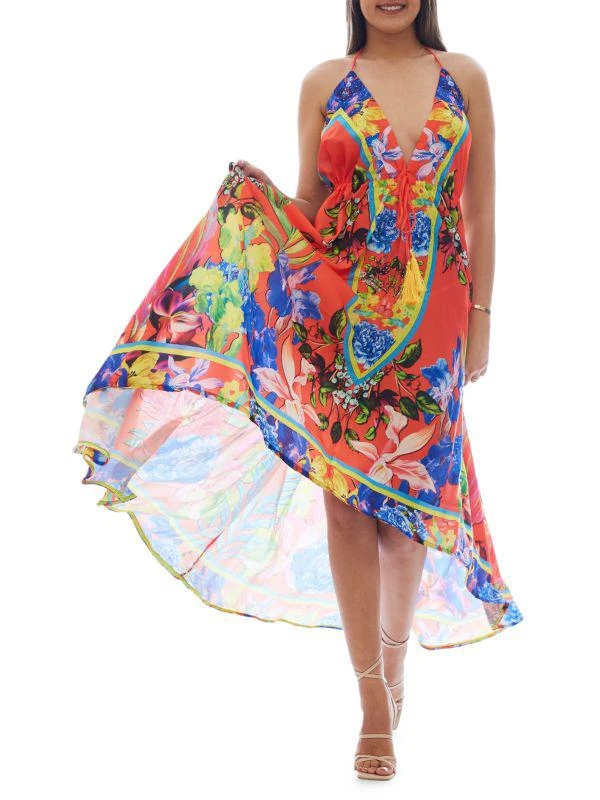 Ranee's Print Halter High Low Coverup Dress 1