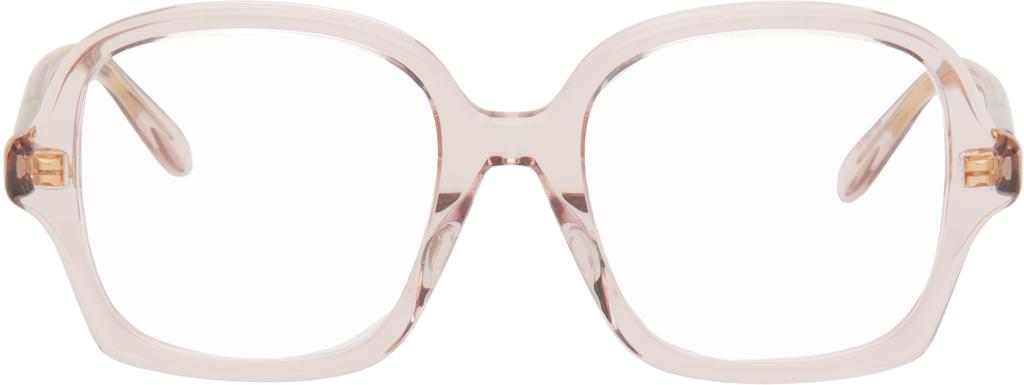 Loewe Pink Large Square Text Logo Glasses - Accessories