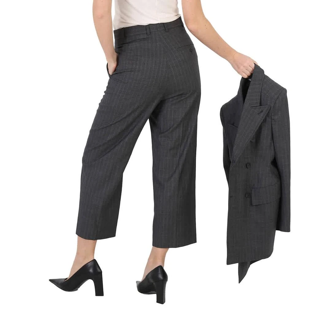 Balenciaga Ladies Grey Pinstripe Pattern Cropped Tailored Pants 2