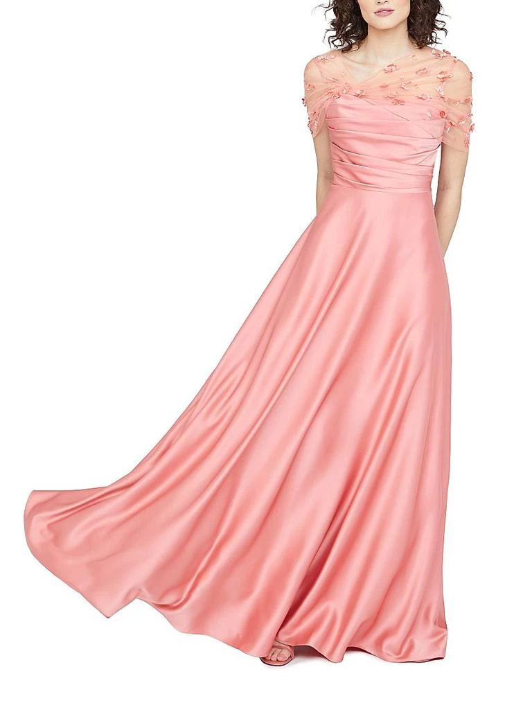 Theia Luella Shawl Draped A-Line Gown 2