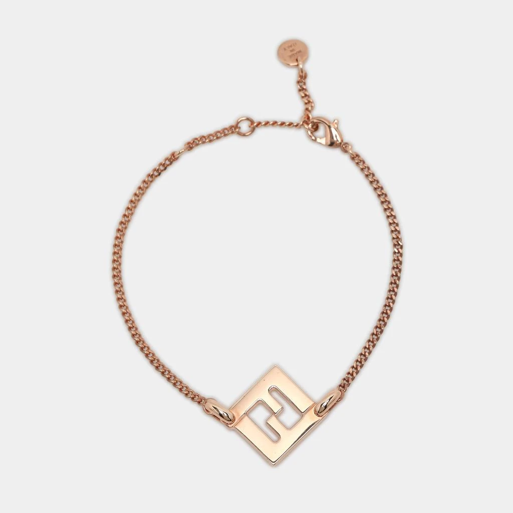 Fendi Fendi Rose Gold Metal FF Pendant Bracelet