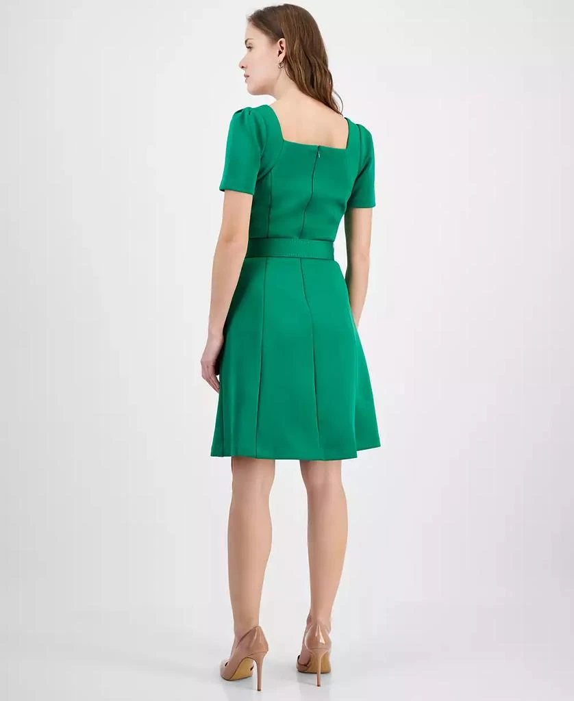 Donna Ricco Donna Rico Women's Square-Neck Belted Short-Sleeve Dress 4
