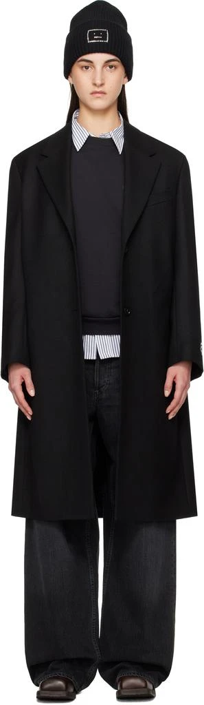Acne Studios Black Single-Breasted Wool Coat 1
