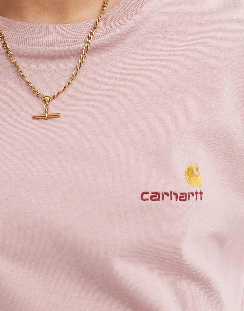 Carhartt WIP Carhartt WIP american script t-shirt in pink 2
