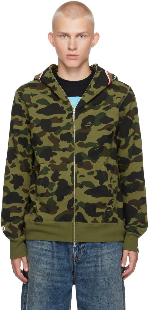 Bape Green 1st Camo 2nd Shark Zip Hoodie 1