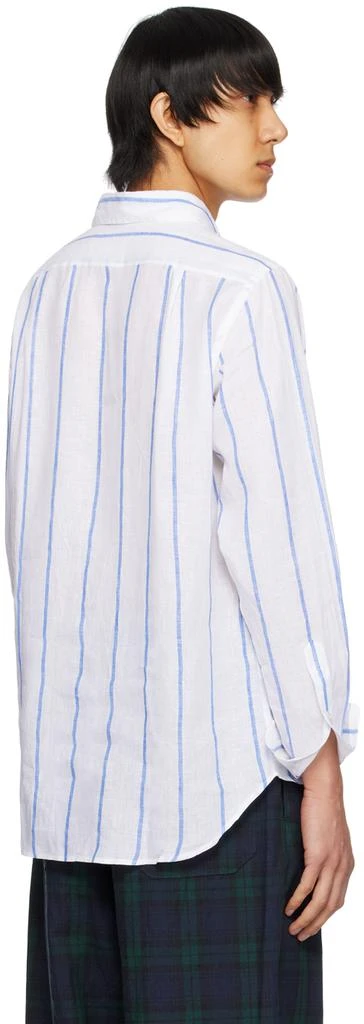 Drake's White & Blue Wide Shirt 3