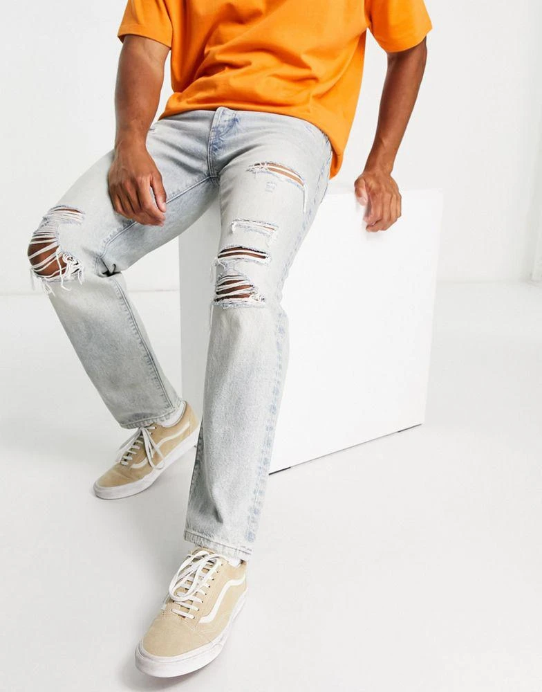 PACSUN Pacsun distressed relaxed jeans in blue 1