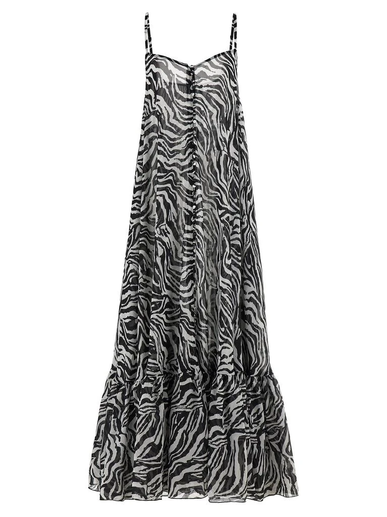 ROTATE Birger Christensen ROTATE Light Flowy Zebra Print Maxi Dress 1