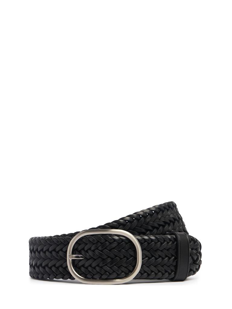 DRAGON DIFFUSION Oval Buckle Woven Leather Belt