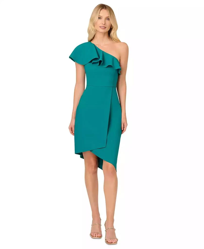 Shop by Adrianna Papell Women's Ruffle-Trim Asymmetric-Neck Dress on Sale  at BeyondStyle  Get 61% Off by Adrianna Papell Women's Ruffle-Trim  Asymmetric-Neck Dress with Limited-Time Flash Deals, Exclusive Discounts,  and Special Offers.