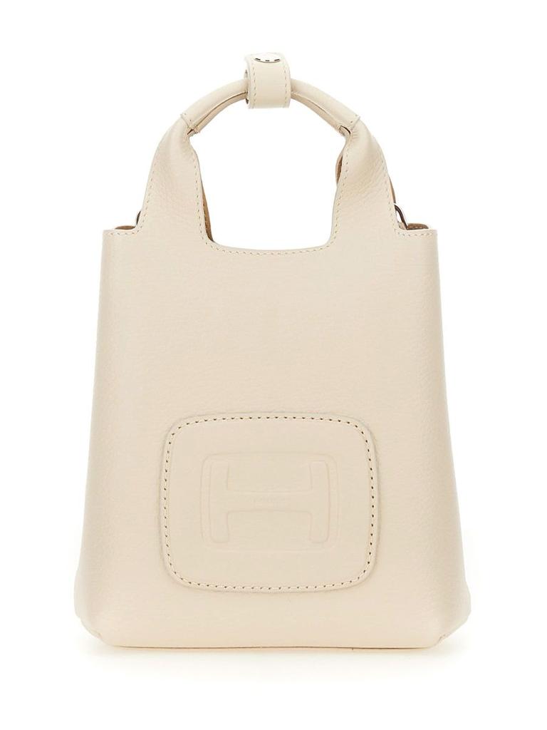 トートバッグ HOGAN H-BAG MINI SHOPPING H EMBOSSED BEIGE ROSATO Hogan H-bag Mini Shopping H Embossed Beige Rosato In Pinkish