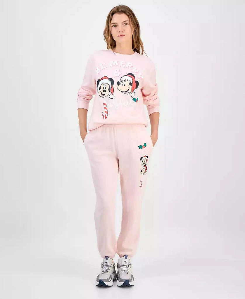 Disney Juniors' Mickey & Minnie Holiday Graphic Jogger Sweatpants 1