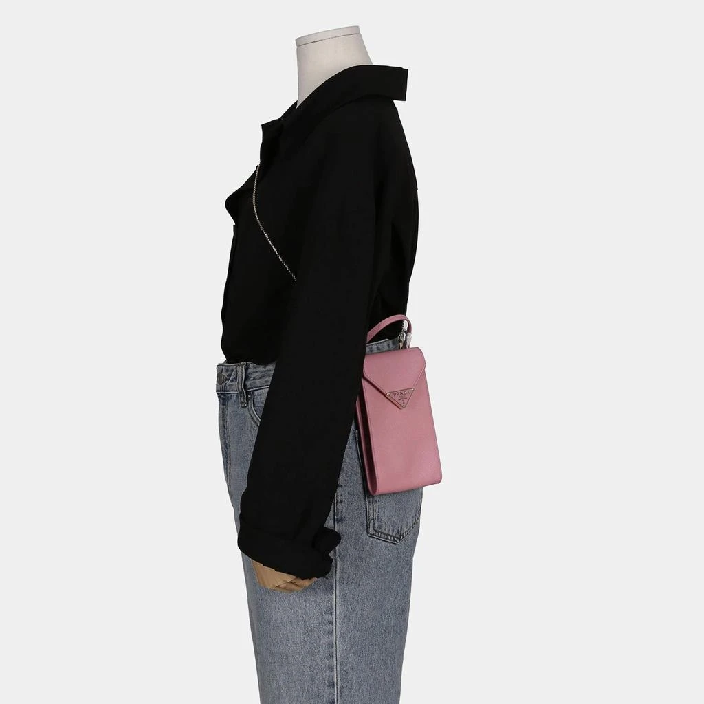 Prada Prada Mini Pink Saffiano Leather Crossbody Bag 8