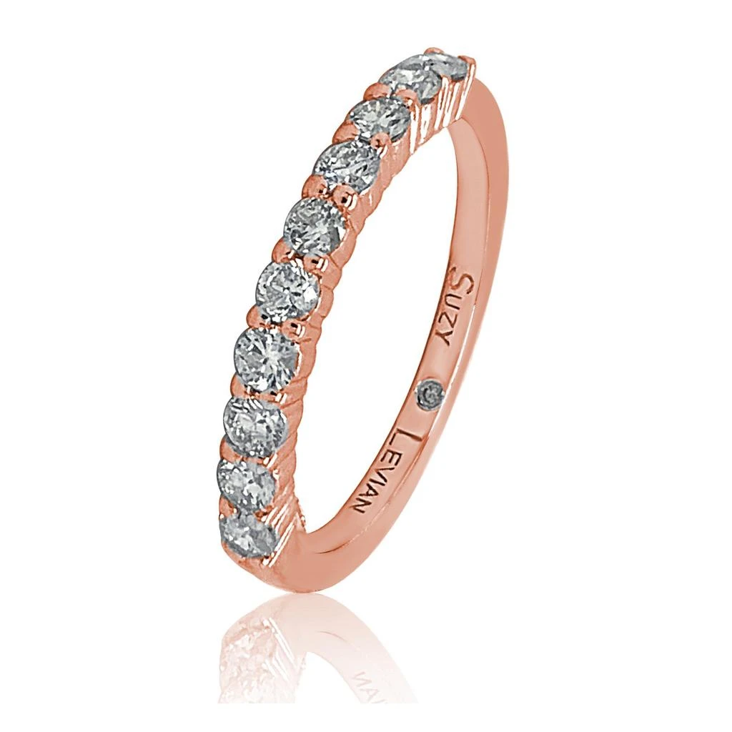 Suzy Levian 14K Rose Gold 1/2 cttw Diamond Eternity Half Band 1