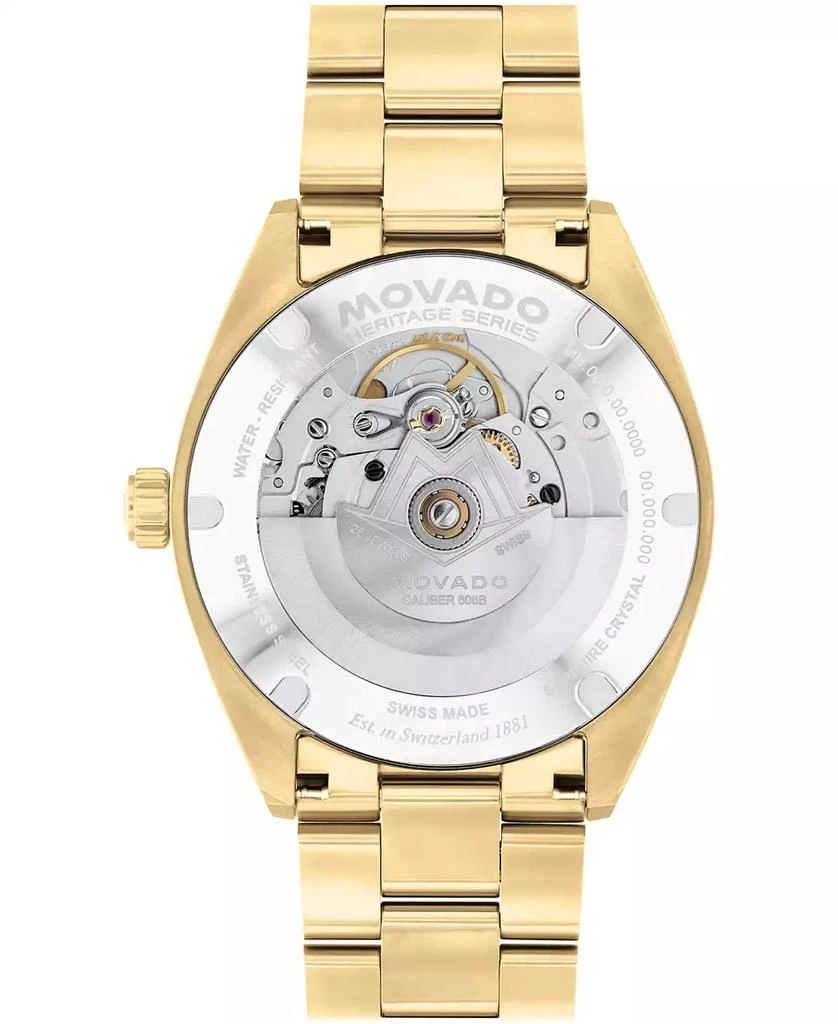 Movado Men's Datron Swiss Automatic Ionic Plated Light Gold Steel Watch, 39mm 3